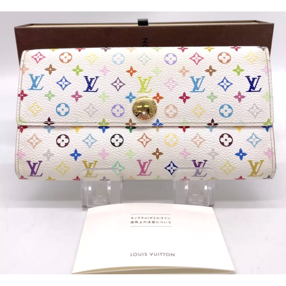 LV Multi Color Blanc Portefeuille Sarah